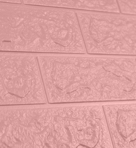 Самоклеюча декоративна 3D панель під рожеву цеглу 700x770x5 мм  фото 3