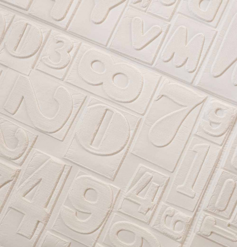 Самоклеюча декоративна 3D панель літери білі 700x700x5 мм  фото 3