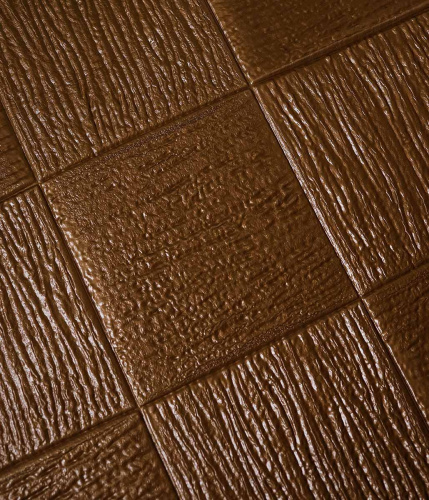 Самоклеюча декоративна 3D панель коричневе плетіння 700x700x5 мм  фото 3