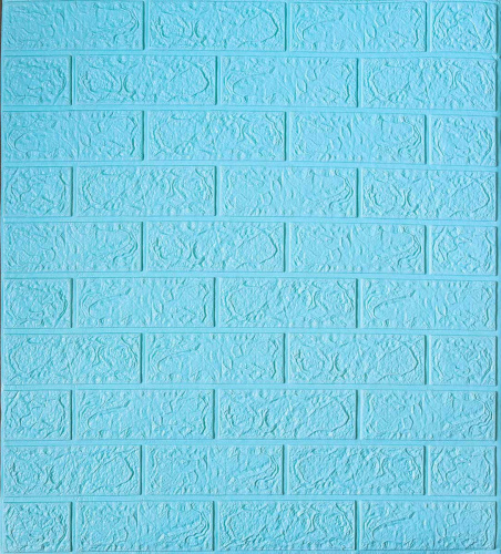 Самоклеюча декоративна 3D панель під блакитну цеглу 700x770x4 мм 