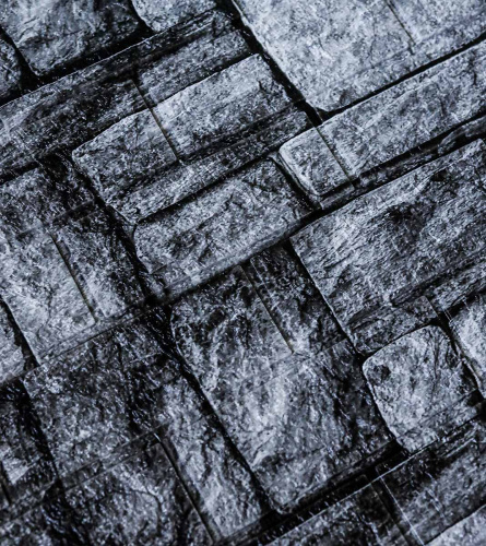 Самоклеюча декоративна 3D панель чорно-білий камінь 700x700x5 мм  фото 3