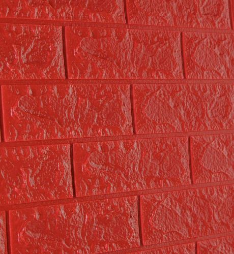Самоклеюча декоративна 3D панель під червону цеглу 700x770x7 мм  фото 3