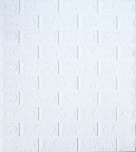 Самоклеюча декоративна 3D панель під білу цеглу 700x770x5 мм 