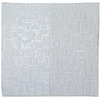 Самоклеюча декоративна 3D панель літери білі 700x700x5 мм 