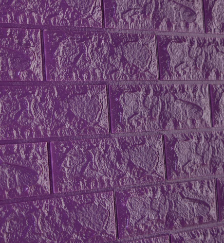 Самоклеюча декоративна 3D панель під фіолетову цеглу 700x770x7 мм  фото 3