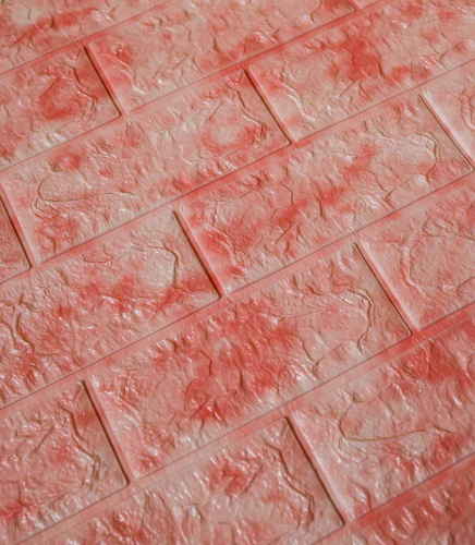 Самоклеюча декоративна 3D панель рожевий мармур 700x770x5 мм  фото 3