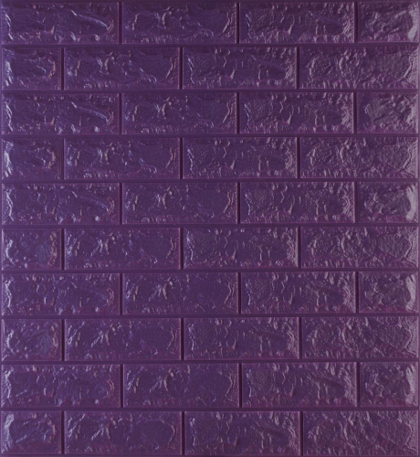 Самоклеюча декоративна 3D панель під фіолетову цеглу 700x770x7 мм 