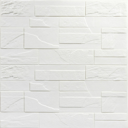 Самоклеюча декоративна 3D панель камінь Біла бита цегла700х770х5мм (180) SW-00000426 