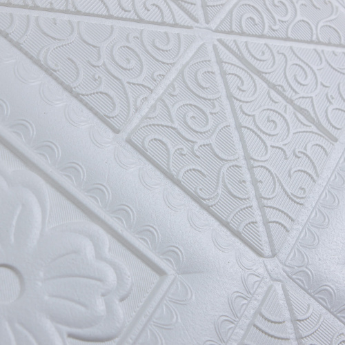 Самоклеюча декоративна 3D панель біла вишиванка 700x700x5 мм  фото 3