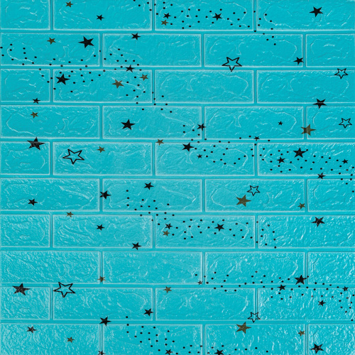 Самоклеюча 3D панель блакитні зірки 700х770х3мм (321) SW-00001342 
