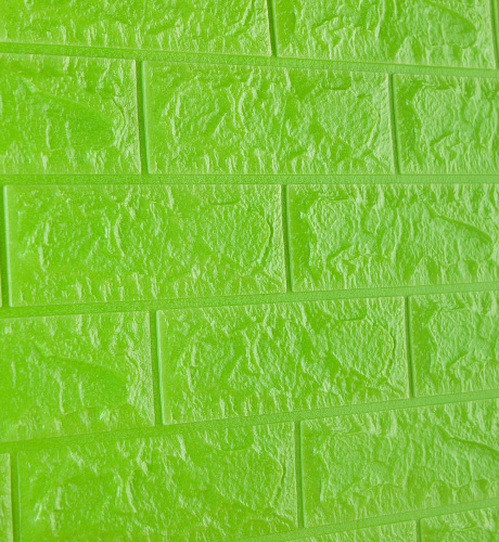 Самоклеюча декоративна 3D панель під зелену цеглу 700x770x7 мм  фото 3