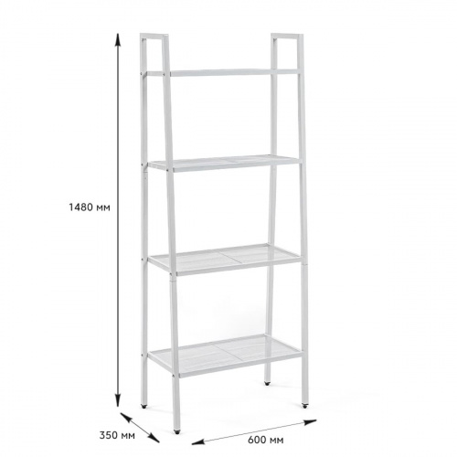 Стелаж-етажерка чотириярусний з металу білий 60*35*148см SW-00002104  фото 4