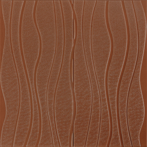 Самоклеюча декоративна настінно-стельова 3D панель коричневі хвилі 700x700x7мм (366) SW-00000849 