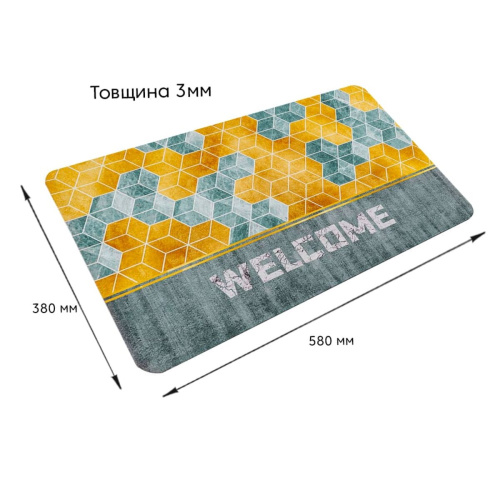 Вологопоглинаючий килимок куби "Welcome" 38*58CM*3MM (D) SW-00001561  фото 3