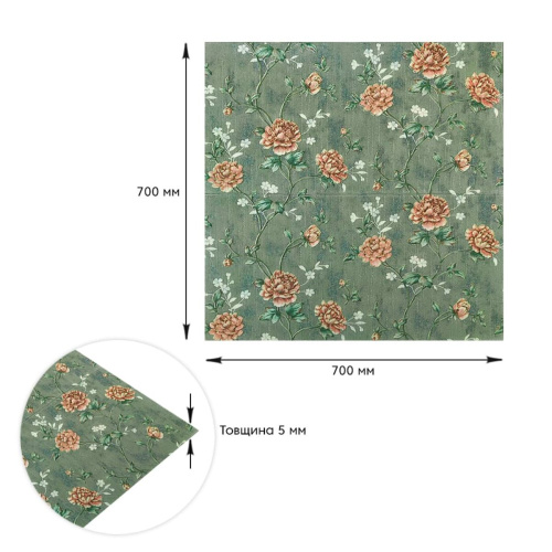 Самоклеюча декоративна 3D панель сірі троянди 700x700x5мм (430) SW-00000761  фото 3