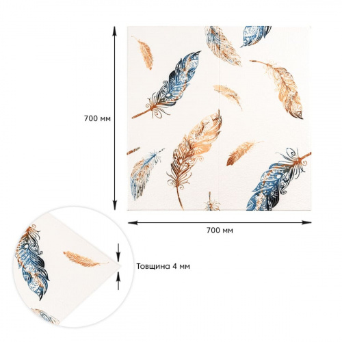 Панель стінова 3D 700х700х4мм пір'я різнокольорове (D) SW-00002001  фото 2