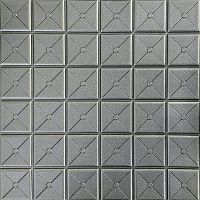 Самоклеящаяся декоративная 3D панель квадрат серебро 700x700x8мм (177)
