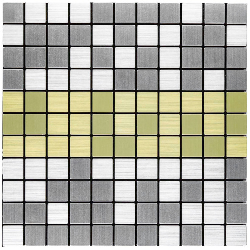 Самоклеюча алюмінієва плитка срібна із золотом мозаїка 300х300х3мм SW-00001826 (D)  фото 6