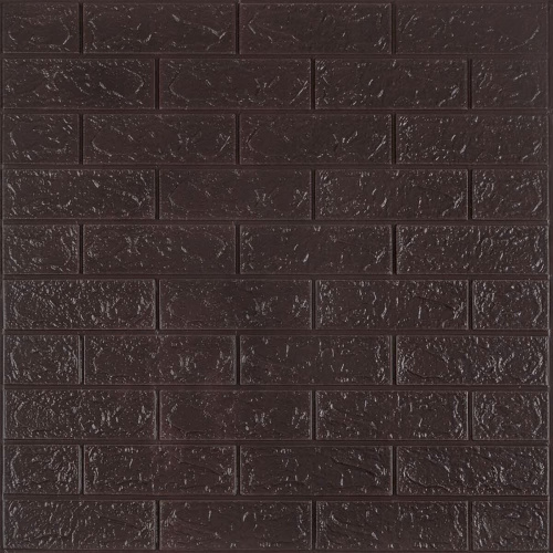 3D панель самоклеюча цегла Чорний шоколад 700х770х3мм (018-3) SW-00000543 