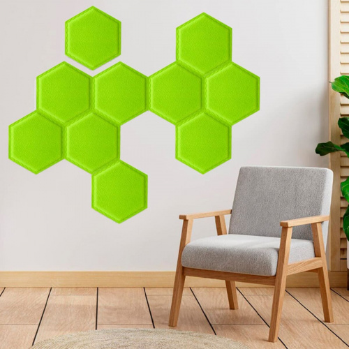 Декоративний самоклеючий шестикутник під шкіру зелений 200x230мм (1102) SW-00000742  фото 5