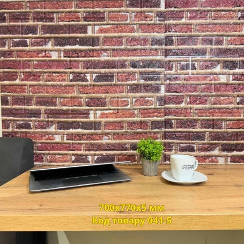 Самоклеюча декоративна 3D панель лофт комбі 700x770x5 мм фото 3