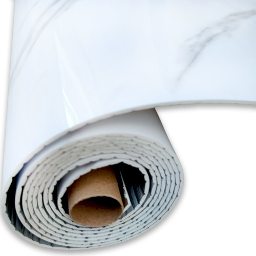Самоклеюча вінілова плитка в рулоні білий мармур з прожилками 3000х600х2мм SW-00001285  фото 4