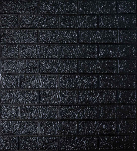 Самоклеюча декоративна 3D панель під чорну цеглу700x770x4 мм 