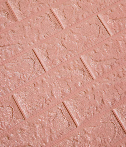 Самоклеюча декоративна панель рожева цегла 700x770x5 мм  фото 3