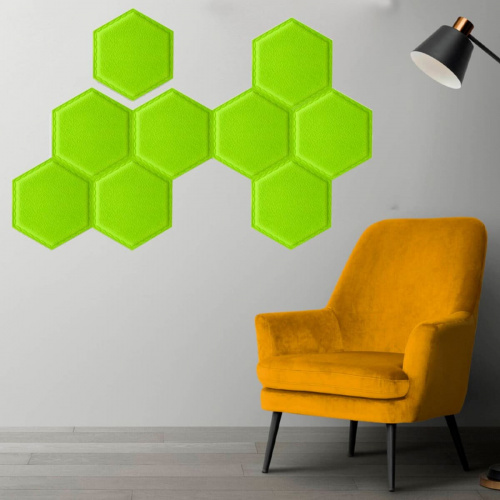 Декоративний самоклеючий шестикутник під шкіру зелений 200x230мм (1102) SW-00000742  фото 7