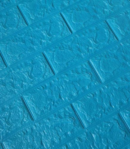 Самоклеюча декоративна 3D панель цегла синє небо 700x770x5 мм  фото 3