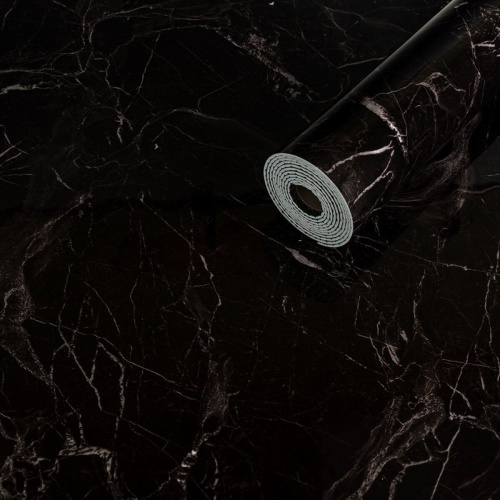 Самоклеюча вінілова плитка в рулоні чорний мармур 3000х600х2мм SW-00001289  фото 16