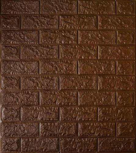 Самоклеюча декоративна панель під коричневу цеглу 700x770x5 мм 