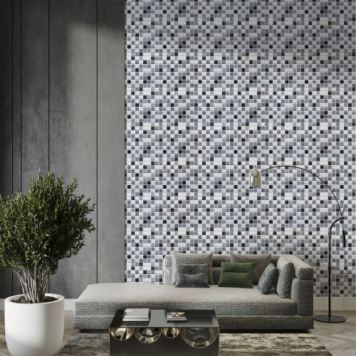 Декоративна ПВХ панель чорно-біла мозаїка 960х480х4мм SW-00001432  фото 6