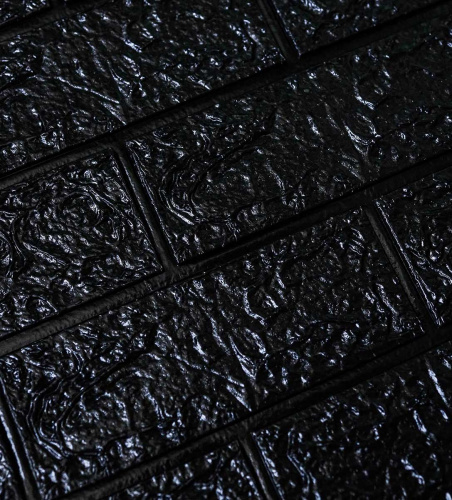 Самоклеюча декоративна 3D панель під чорну цеглу700x770x4 мм  фото 3