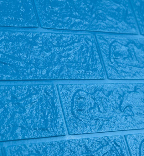 Самоклеюча декоративна 3D панель під синю цеглу 700x770x5 мм  фото 3