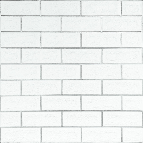 Панель стінова 70*70cm*5mm біла цегла зі сріблом (D) SW-00001502 