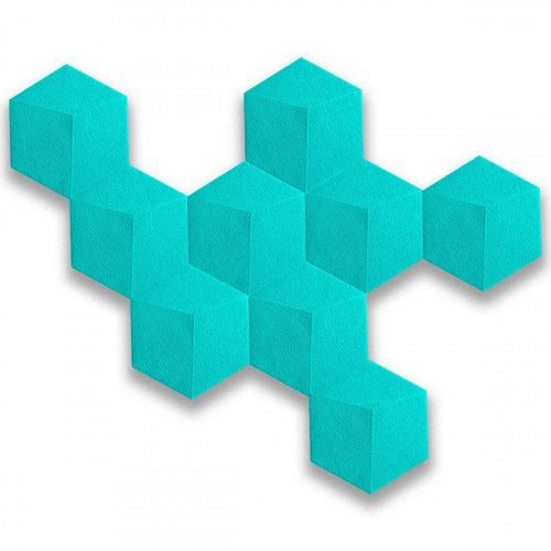 Декоративний самоклеючий шестикутник 3D ментол 200x230мм (1105) SW-00000745  фото 4