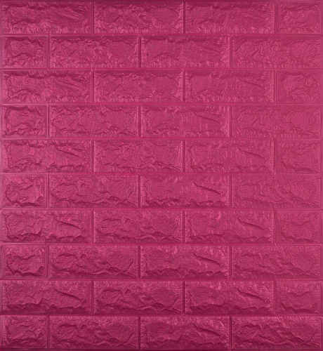 Самоклеюча декоративна 3D панель під темно-рожеву цеглу 700x770x7 мм 
