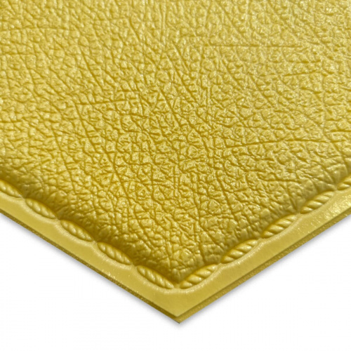 Декоративний самоклеючий шестикутник під шкіру темно-жовтий 200x230мм (1101) SW-00000741  фото 3