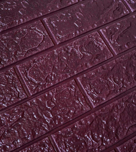 Самоклеюча декоративна 3D панель під фіолетову цеглу 700x770x4 мм  фото 3