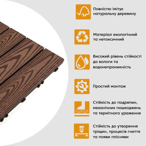 Композитна плитка WPC кедр 30*30CM*2СM (D) SW-00001705  фото 4