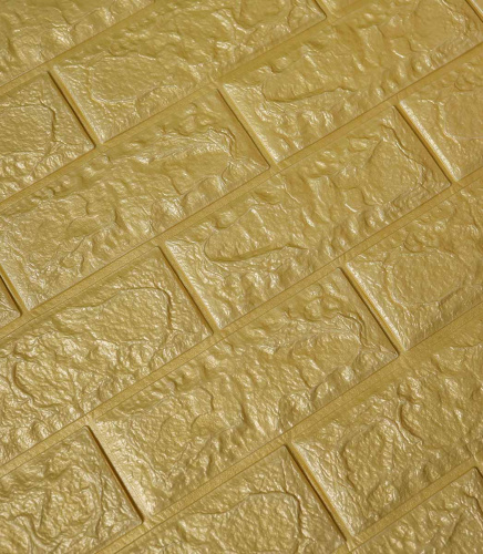 Самоклеюча декоративна панель золота цегла 700x770x5 мм  фото 3