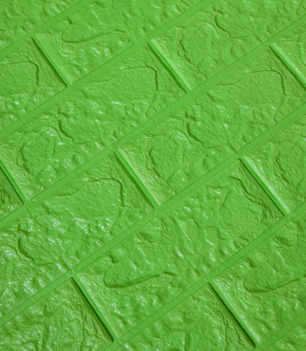 Самоклеюча декоративна 3D панель цегла зелена трава 700x770x5 мм  фото 3