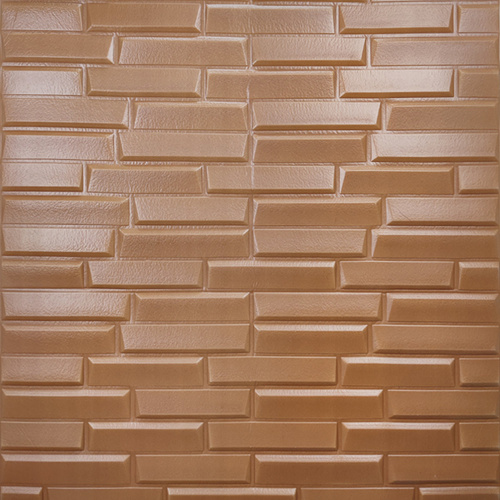 Самоклеящаяся декоративная 3D панель коричневая кладка 700х770х8 мм (033) фото 2