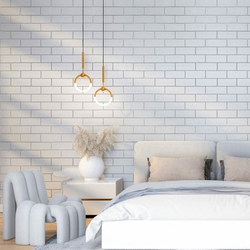 Панель стінова 70*70cm*5mm біла цегла зі сріблом (D) SW-00001502 фото 6
