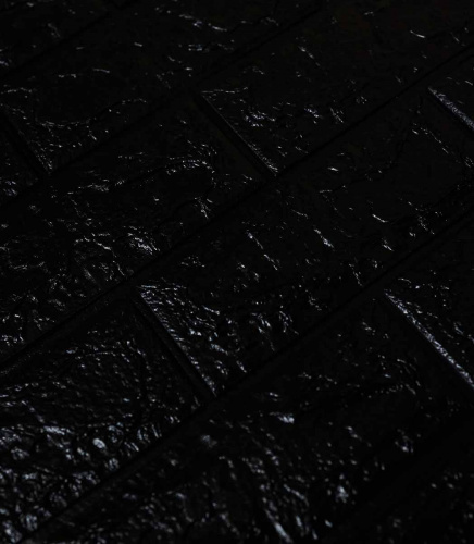 Самоклеюча декоративна панель чорна цегла 700x770x5 мм  фото 3