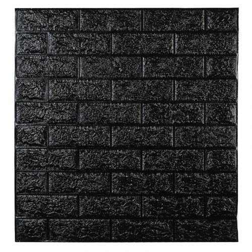 Самоклеюча декоративна панель чорна цегла 700x770x5 мм 