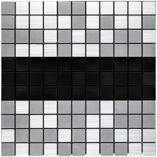 Самоклеюча алюмінієва плитка срібна із чорним мозаїка 300х300х3мм SW-00001825 (D)  фото 6