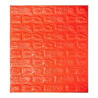 Декоративная 3D панель самоклейка под кирпич Оранжевый 700х770х5мм (007-5)