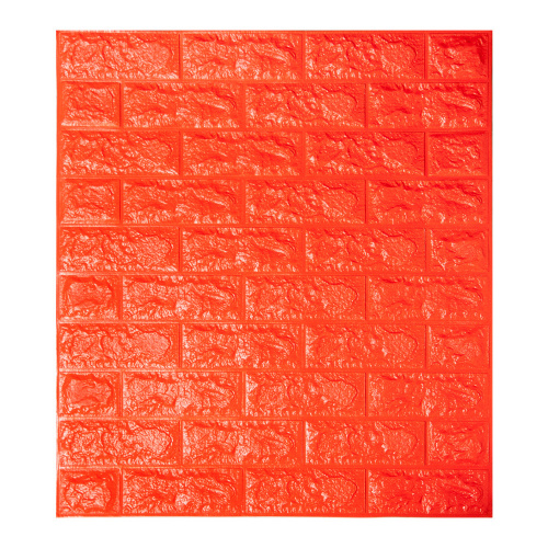 Декоративная 3D панель самоклейка под кирпич Оранжевый 700х770х5мм (007-5) фото 2